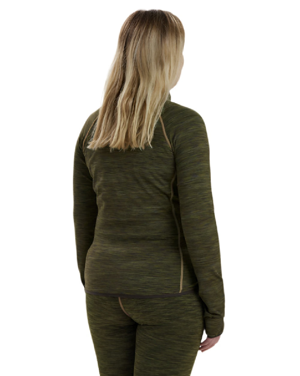 Green Melange coloured Deerhunter Lady Insulated Fleece on white background #colour_green-melange