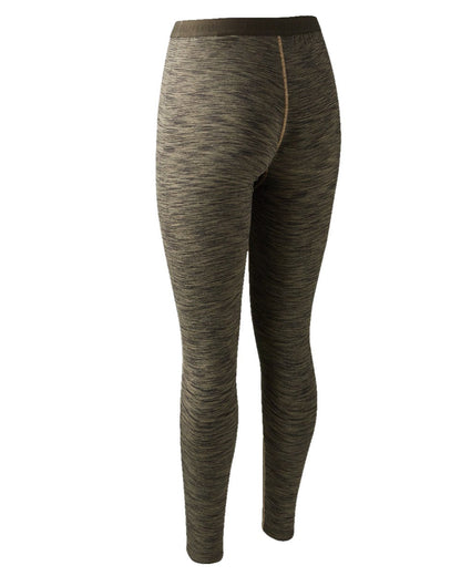 Brown Melange coloured Deerhunter Lady Insulated Leggings on white background #colour_brown-melange