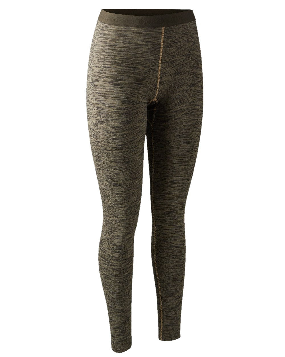 Brown Melange coloured Deerhunter Lady Insulated Leggings on white background #colour_brown-melange