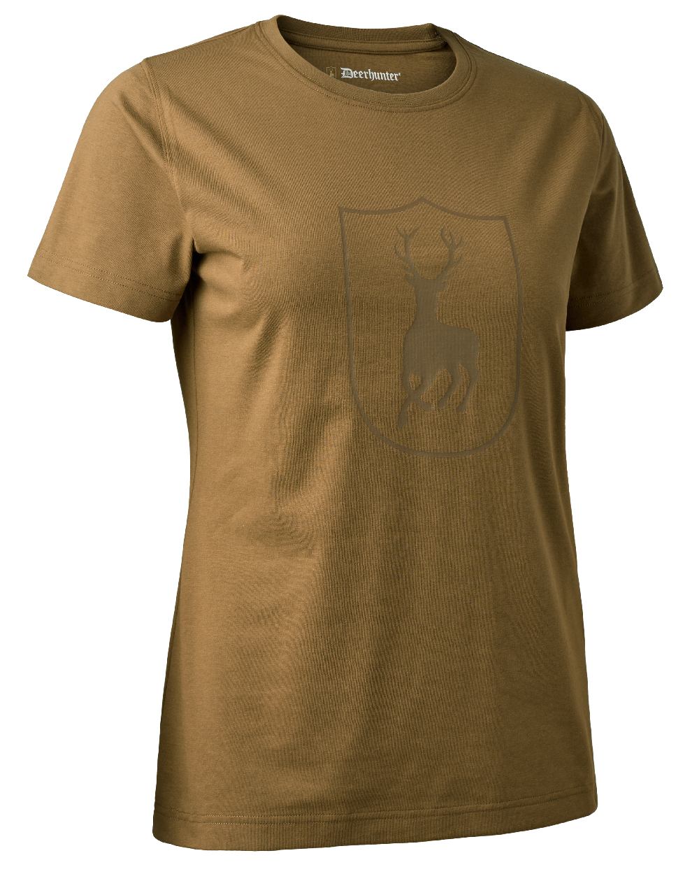 Butternut coloured Deerhunter Lady Logo T-Shirt on white background #colour_butternut
