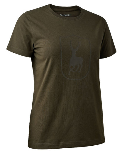 Fallen Leaf coloured Deerhunter Lady Logo T-Shirt on white background #colour_fallen-leaf