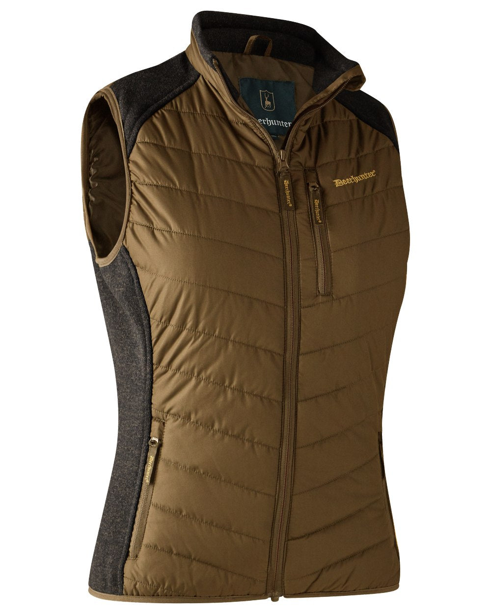 Butternut coloured Deerhunter Lady Moor Padded Waistcoat on white background #colour_butternut