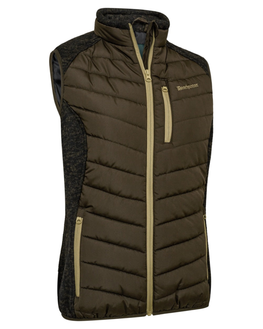 Fallen Leaf coloured Deerhunter Lady Moor Padded Waistcoat on white background #colour_fallen-leaf