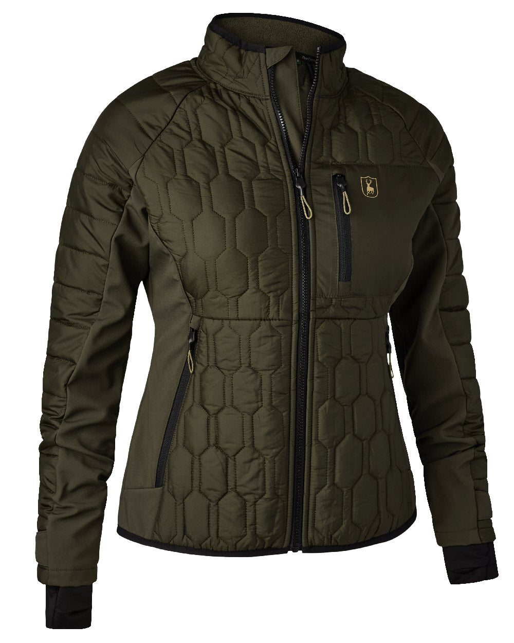 Forest Green coloured Deerhunter Lady Mossdale Quilted Jacket on white background #colour_forest-green
