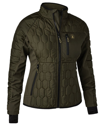 Forest Green coloured Deerhunter Lady Mossdale Quilted Jacket on white background #colour_forest-green