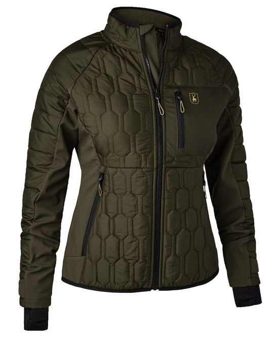 Forest Green coloured Deerhunter Lady Mossdale Quilted Jacket on white background #colour_forest-green