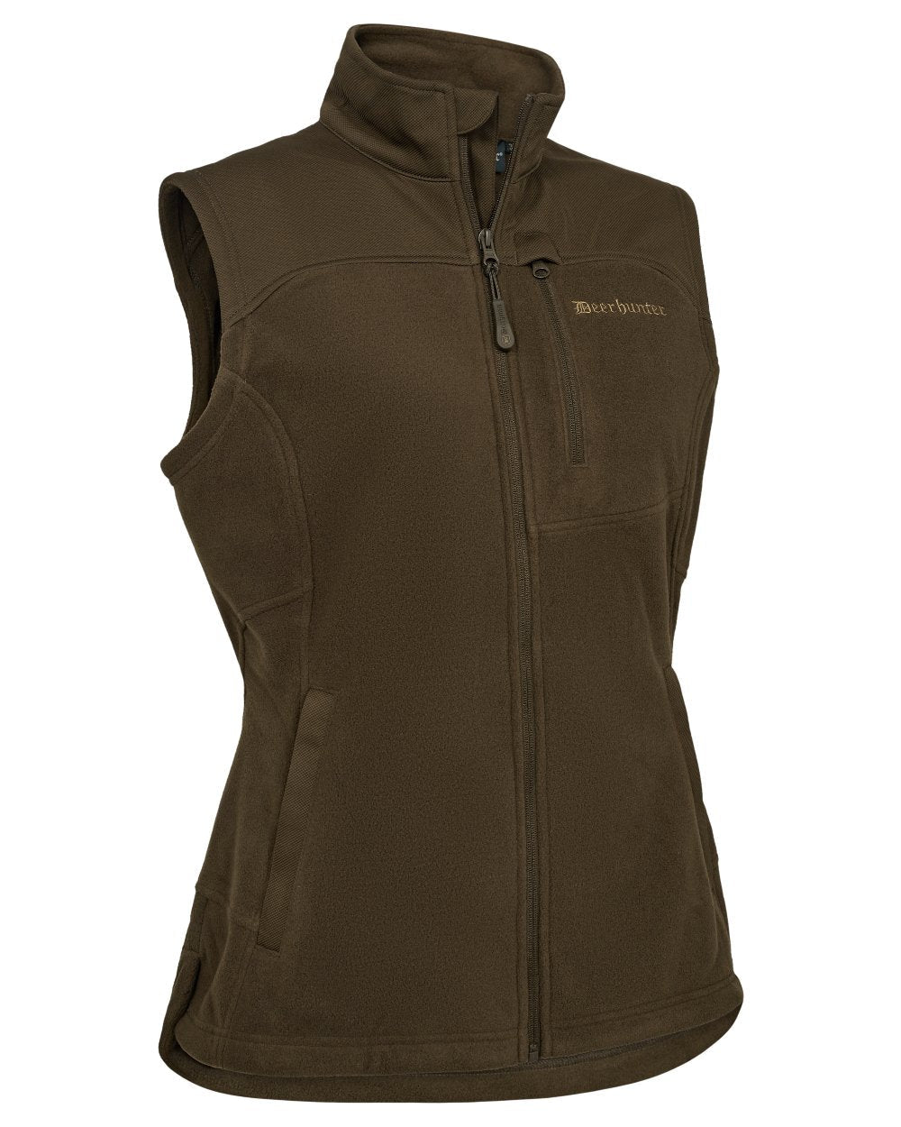 Art Green coloured Deerhunter Lady Muflon Pro Fleece Waistcoat on white background #colour_art-green