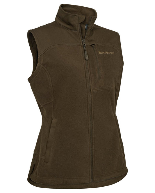 Art Green coloured Deerhunter Lady Muflon Pro Fleece Waistcoat on white background #colour_art-green