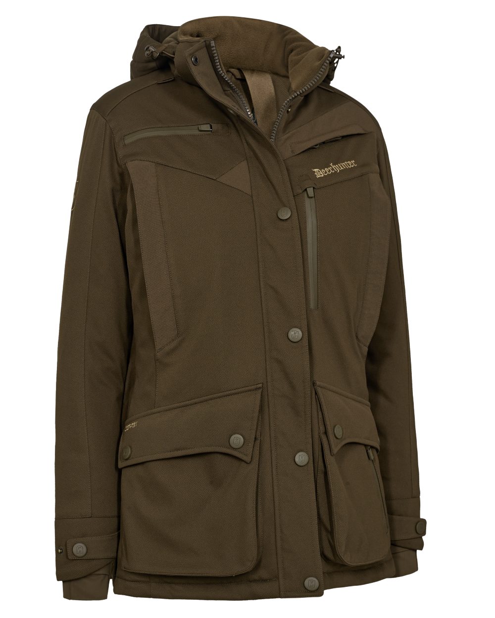 Art Green coloured Deerhunter Lady Muflon Pro Winter Jacket on white background #colour_art-green