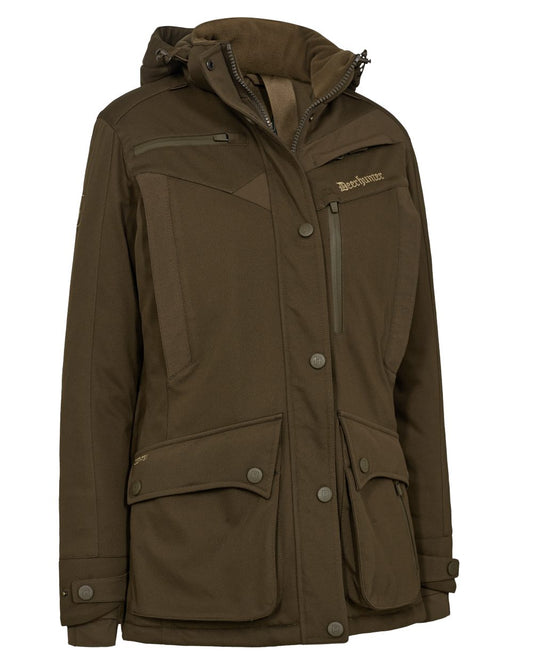 Art Green coloured Deerhunter Lady Muflon Pro Winter Jacket on white background #colour_art-green