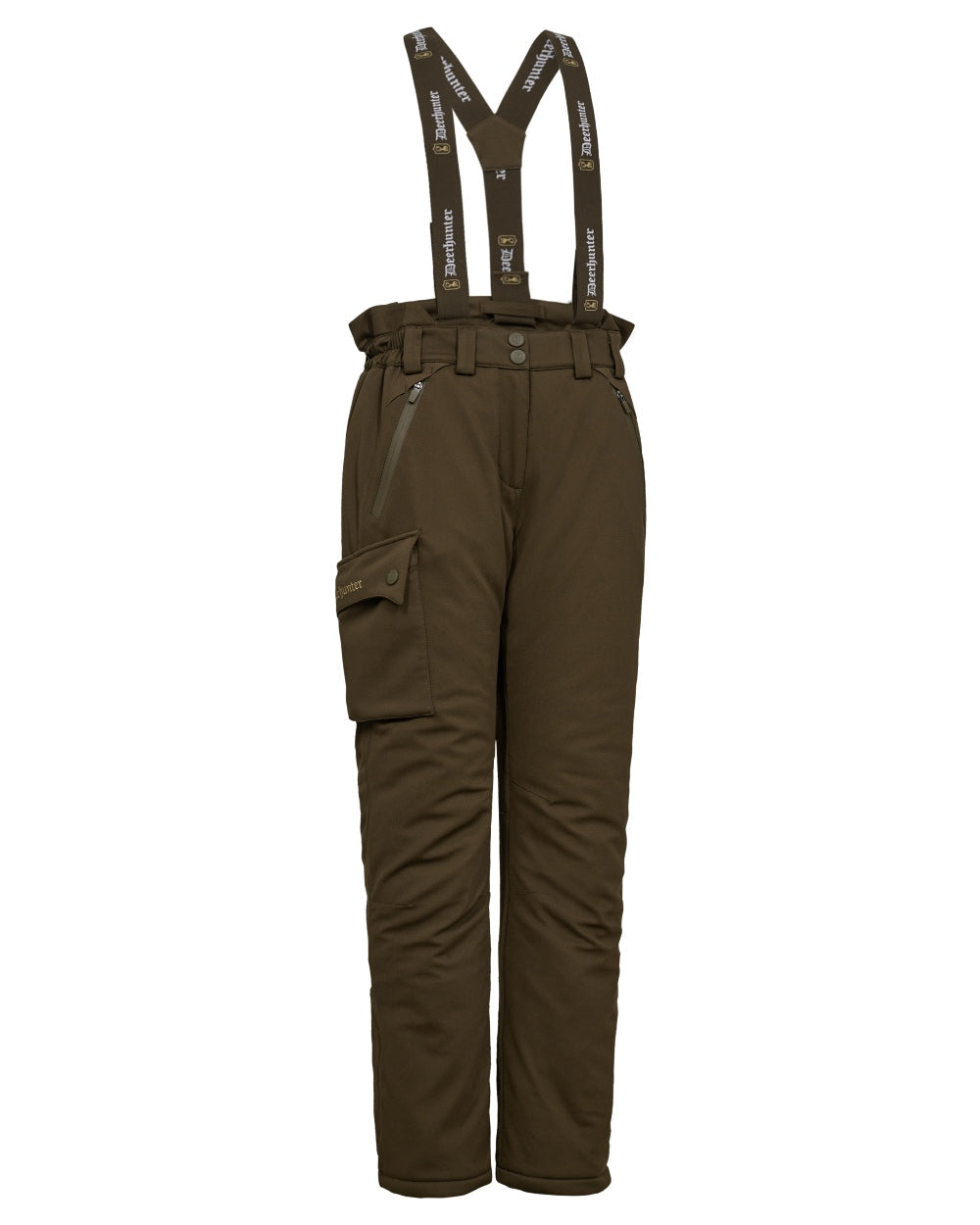 Art Green coloured Deerhunter Lady Muflon Pro Winter Trousers n white background #colour_art-green