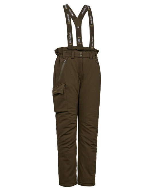 Art Green coloured Deerhunter Lady Muflon Pro Winter Trousers n white background #colour_art-green