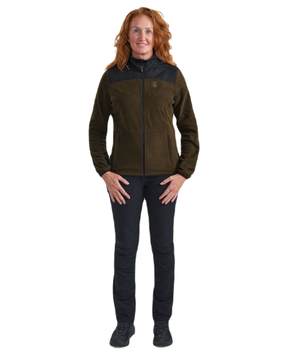 Chestnut Brown Coloured Deerhunter Lady Northward Fleece Jacket on white background #colour_chestnut-brown