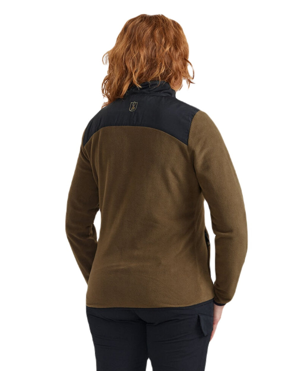 Hickory coloured Deerhunter Lady Northward Fleece Jacket on white background #colour_hickory