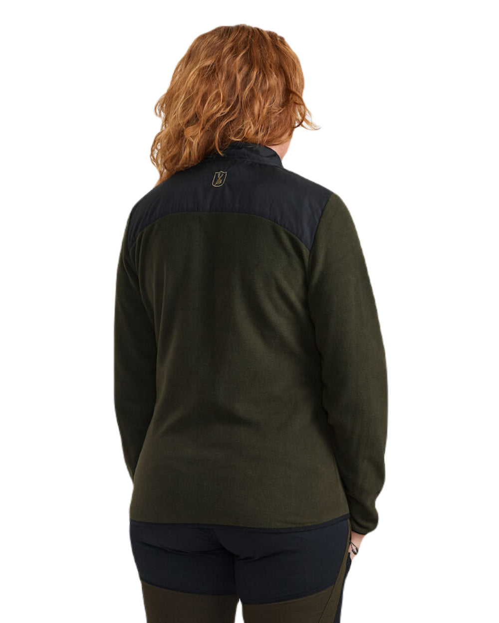 Rifle Green coloured Deerhunter Lady Northward Fleece Jacket on white background #colour_rifle-green