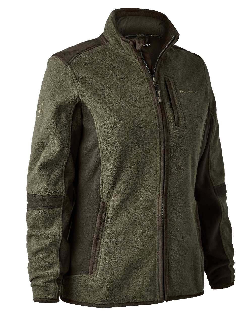Graphite Green coloured Deerhunter Lady Pam Bonded Fleece Jacket on white background #colour_graphite-green