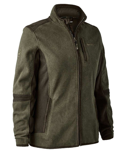 Graphite Green coloured Deerhunter Lady Pam Bonded Fleece Jacket on white background #colour_graphite-green