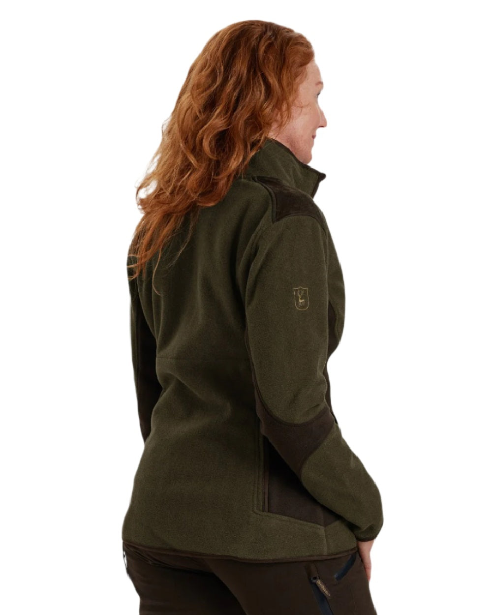Graphite Green coloured Deerhunter Lady Pam Bonded Fleece Jacket on white background #colour_graphite-green