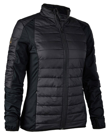Black coloured Deerhunter Lady Pine Padded Inner Jacket on white background #colour_black