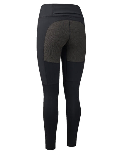 Black coloured Deerhunter Lady Reinforced Tights on white background #colour_black