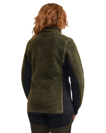 Adventure Green Coloured Deerhunter Lady Roja Fiber Pile Jacket On A White Background #colour_adventure-green