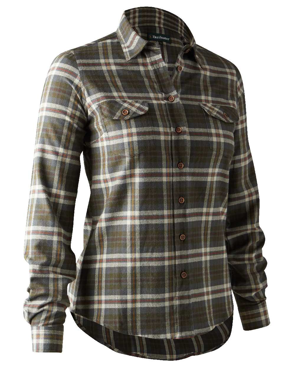 Yellow Check coloured Deerhunter Lady Ruby Shirt on white background #colour_yellow-check