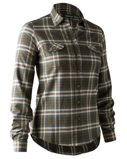 Yellow Check coloured Deerhunter Lady Ruby Shirt on white background #colour_yellow-check