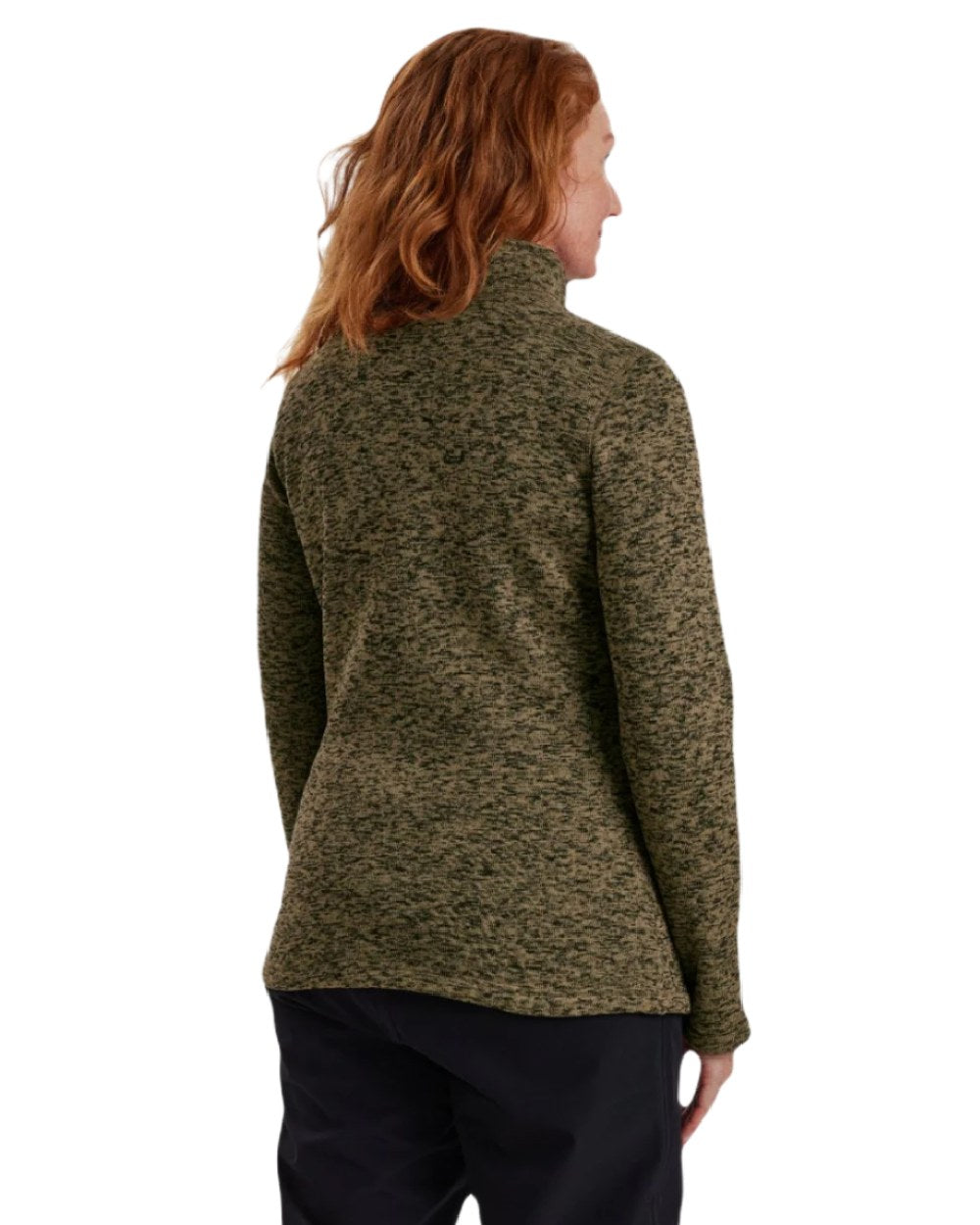 Butternut Melange coloured Deerhunter Lady Sarek Knitted Jacket on white background #colour_butternut-melange