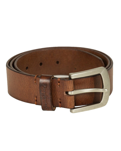 Cognac Brown coloured Deerhunter Leather Belt on tree background #colour_cognac-brown