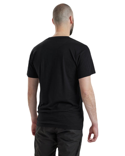 Black coloured Deerhunter Logo T-Shirt on white background #colour_black