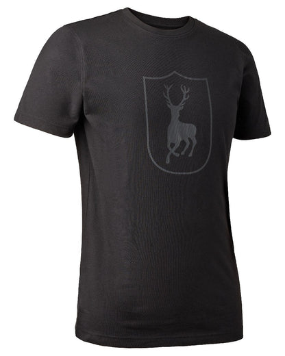 Black coloured Deerhunter Logo T-Shirt on white background #colour_black
