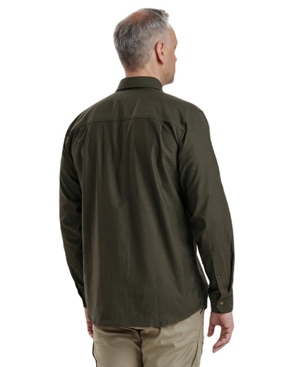 Forest Green coloured Deerhunter Matobo Shirt on white background #colour_forest-green