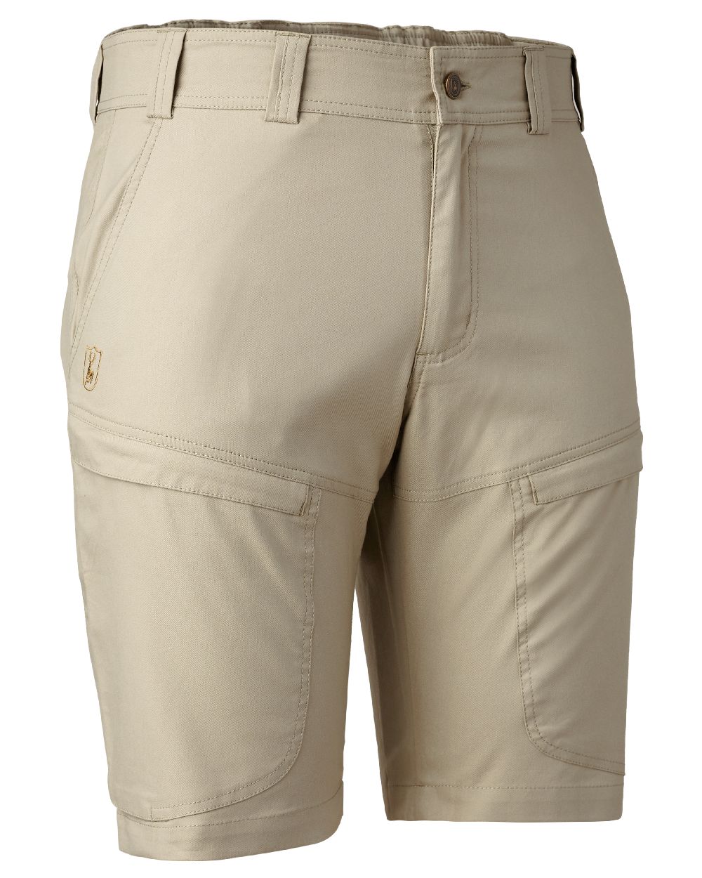 Beige coloured Deerhunter Matobo Shorts on white background #colour_beige