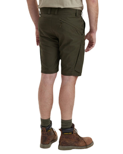 Forest Green coloured Deerhunter Matobo Shorts on white background #colour_forest-green