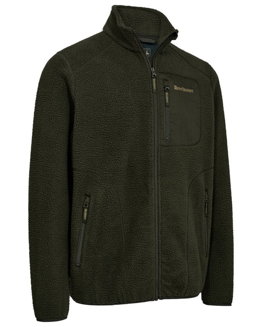 Forest Green coloured Deerhunter Mens Atlas Fleece Jacket on white background #colour_forest-green
