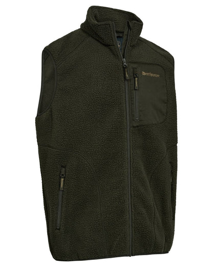 Forest Green coloured Deerhunter Mens Atlas Fleece Waistcoat on white background #colour_forest-green