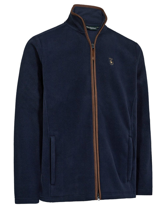Dark Blue coloured Deerhunter Mens Cumbria Fleece Jacket on white background #colour_dark-blue