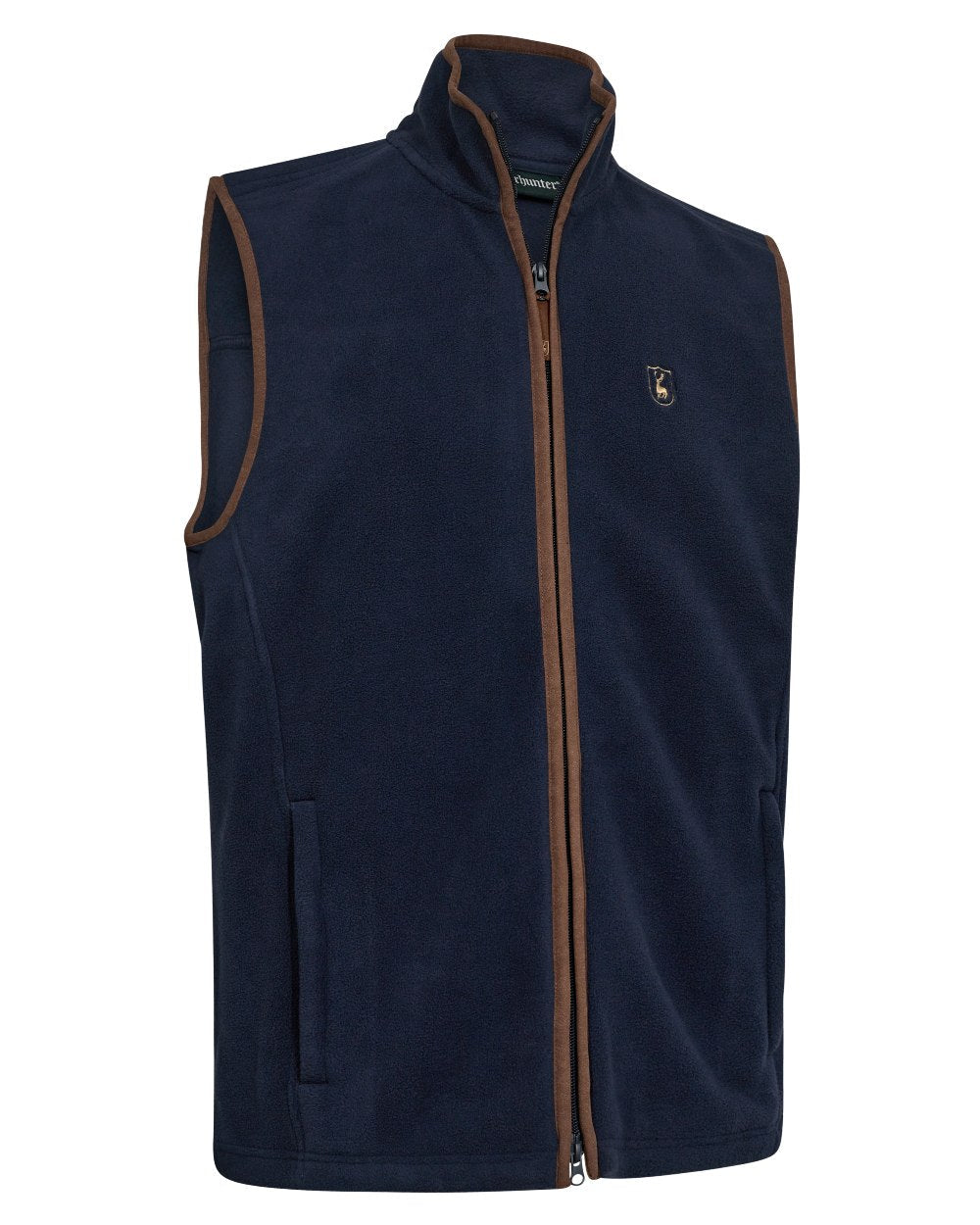 Dark Blue coloured Deerhunter Mens Cumbria Fleece Waistcoat on white background #colour_dark-blue
