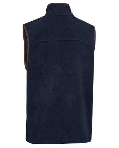 Dark Blue coloured Deerhunter Mens Cumbria Fleece Waistcoat on white background #colour_dark-blue