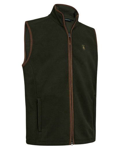 Forest Ember coloured Deerhunter Mens Cumbria Fleece Waistcoat on white background #colour_forest-ember