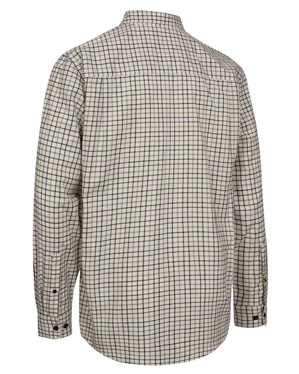 Beige Check coloured Deerhunter Gavin Shirt on white background #colour_beige-check