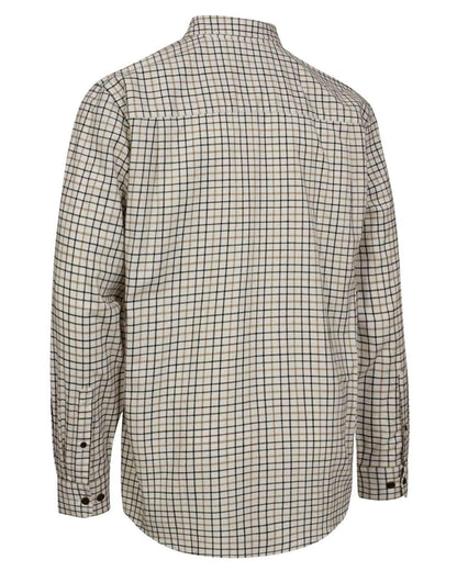 Beige Check coloured Deerhunter Gavin Shirt on white background #colour_beige-check