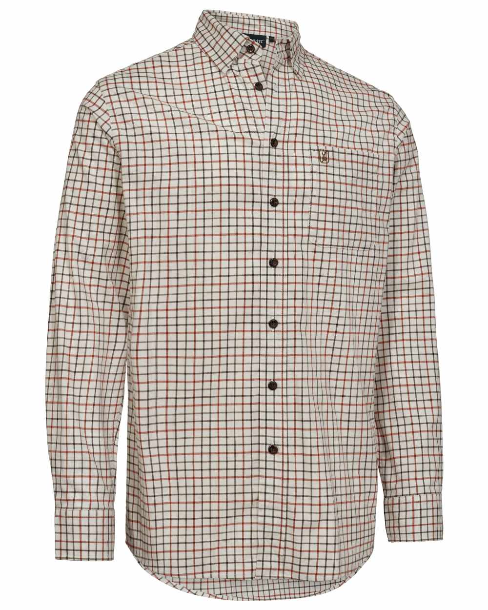 Orange Check coloured Deerhunter Gavin Shirt on white background #colour_orange-check