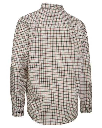 Orange Check coloured Deerhunter Gavin Shirt on white background #colour_orange-check