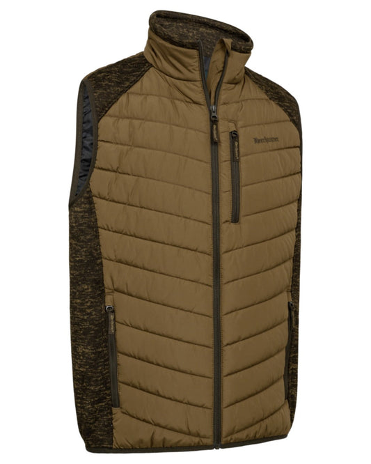 Butternut coloured Deerhunter Mens Moor Padded Waistcoat on white background #colour_butternut
