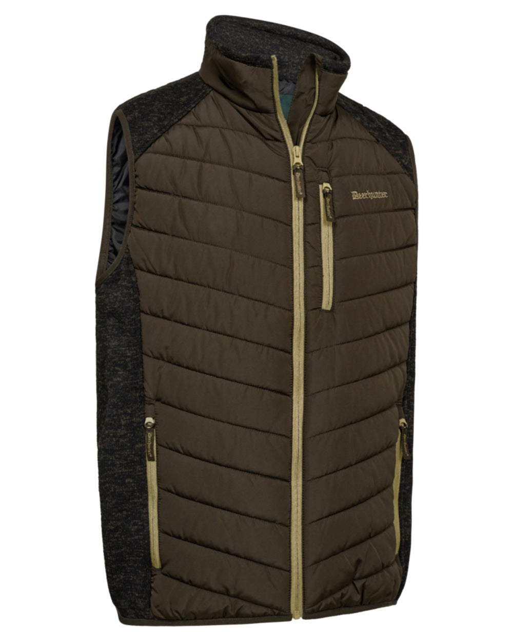 Fallen Leaf coloured Deerhunter Mens Moor Padded Waistcoat on white background #colour_fallen-leaf