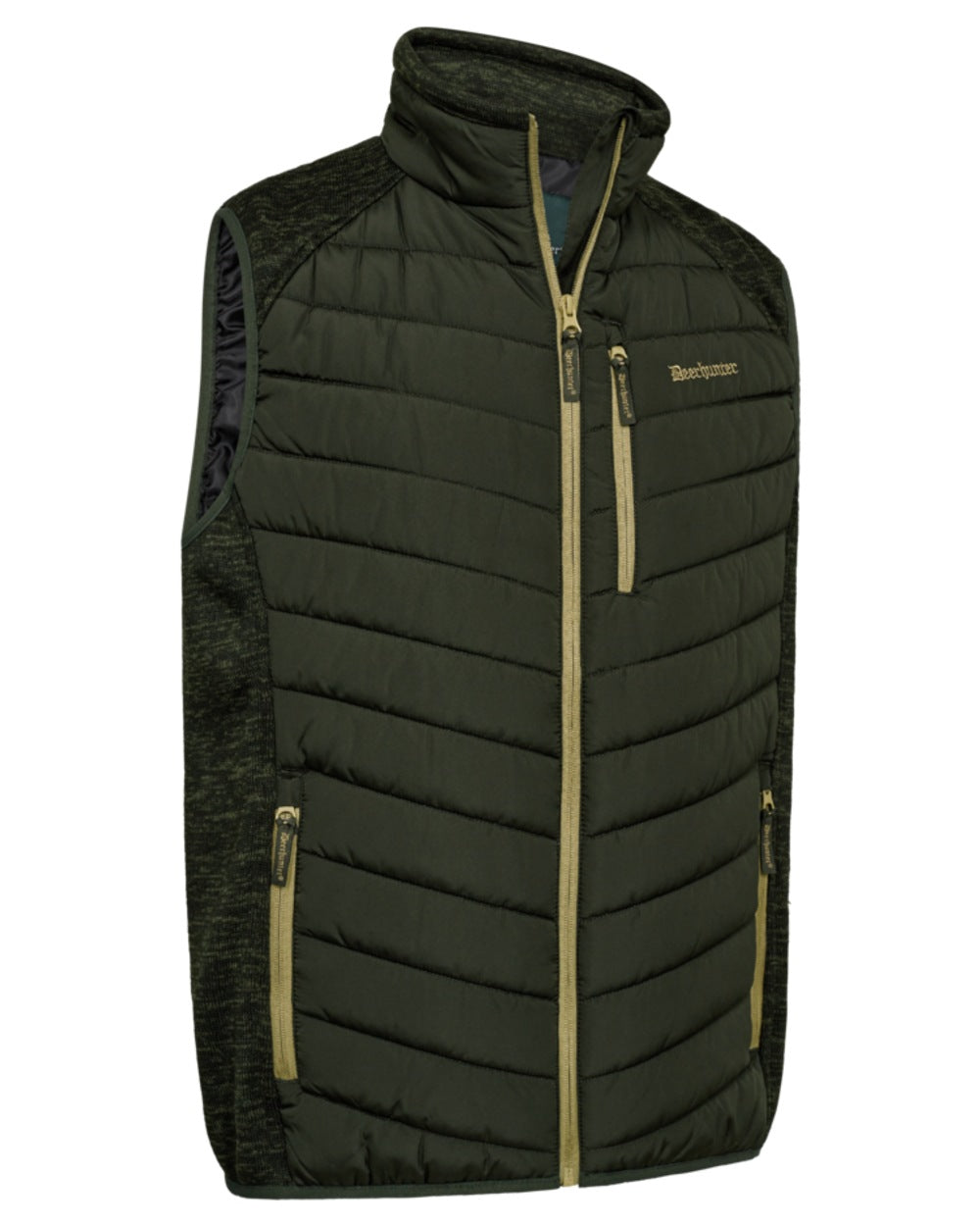 Forest Ember coloured Deerhunter Mens Moor Padded Waistcoat on white background #colour_forest-ember