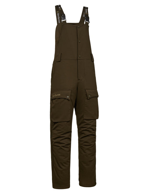 Art Green coloured Deerhunter Mens Muflon Pro Winter Bib Trousers on white background #colour_art-green
