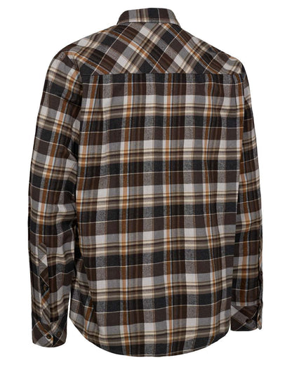 Brown Check coloured Deerhunter Mens Robert Shirt on white background #colour_brown-check