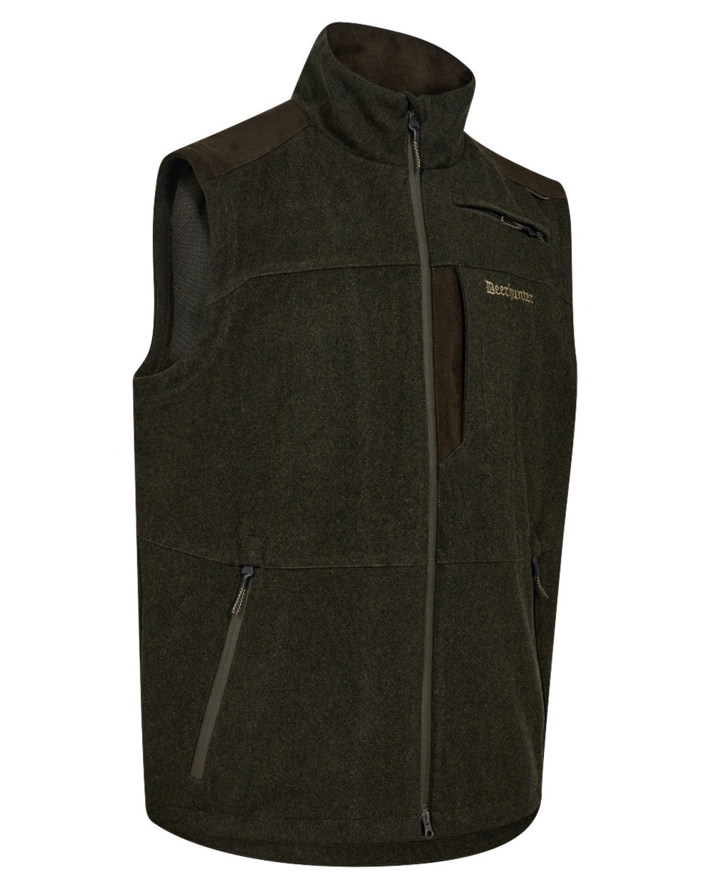 Loden Wood coloured Deerhunter Mens Tatra Waistcoat on white background #colour_loden-wood